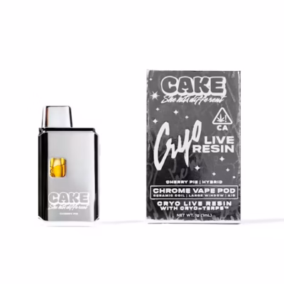 Cherry Pie cryo cured resin disposable vape pen, 1g hybrid with sweet cherry and earth