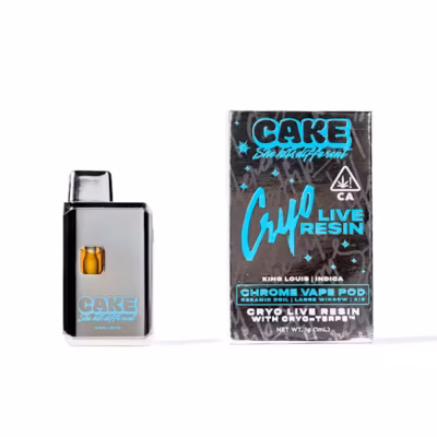 King Louis cryo cured resin disposable vape pen, 1g indica with pine, earth and spice