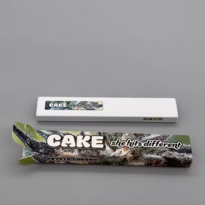 Krypto Chronic Cake disposable vape pen, 1g Gen 5 sativa-leaning hybrid with earthy pine flavor