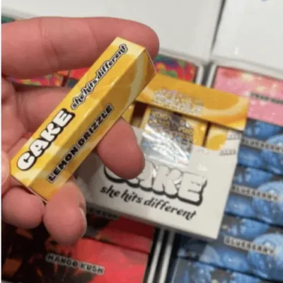Lemon Drizzle Cake cart, 1g 510 cartridge, sativa-leaning hybrid with lemon zest and cake