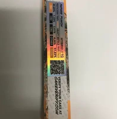 Papaya Punch Cake cart, 1g 510 cartridge, indica-leaning hybrid with papaya and tropical sweet