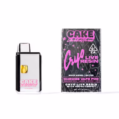 Sour Diesel cryo cured resin disposable vape pen, 1g sativa with diesel fuel and citrus