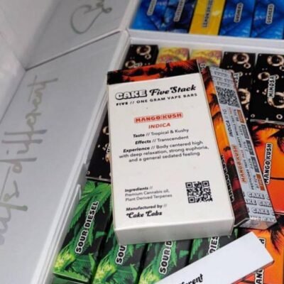 Mango Kush Cake disposable vape pen, 1g Gen 1 indica device