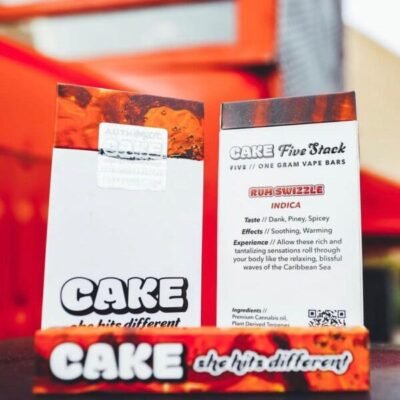Rum Swizzle Cake disposable vape pen, 1g Gen 3 balanced hybrid with sweet rum flavor