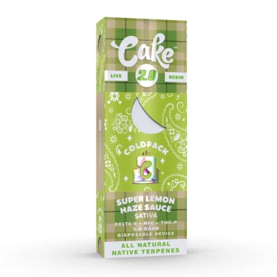 Cold Pack Cake Live Resin Disposable, 2g sealed disposable with eleven flavors, live resin