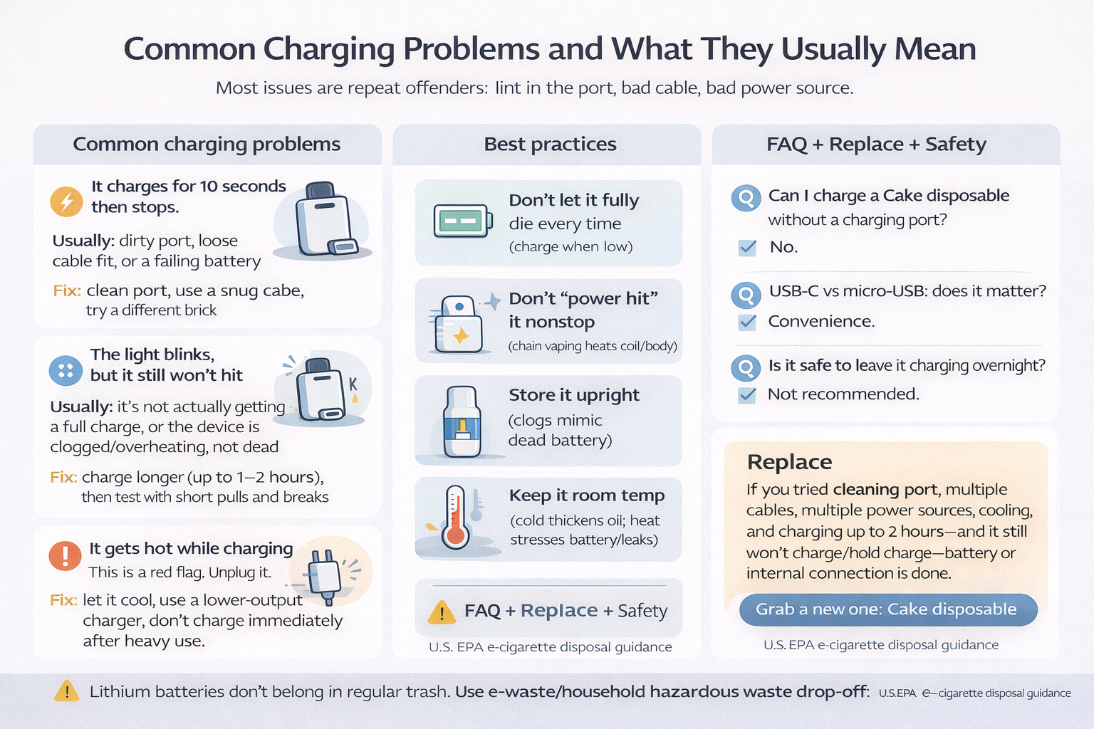 How to Charge a Cake Disposable