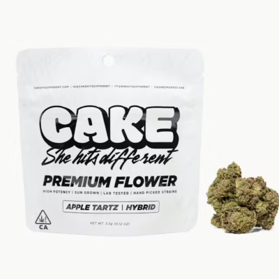 Apple Tartz Cake flower, 3.5g jar of whole buds, hybrid, rich sweet apple aroma