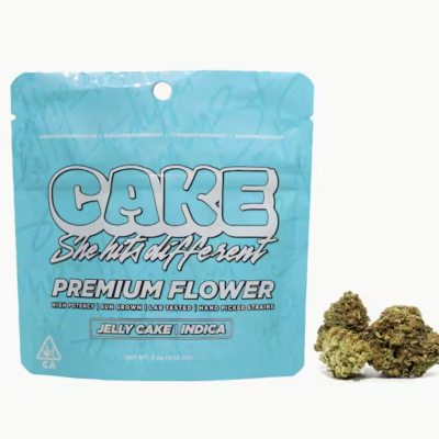 Jelly Cake Cake flower, 3.5g jar of whole buds, hybrid, sweet cake, creamy berry aroma